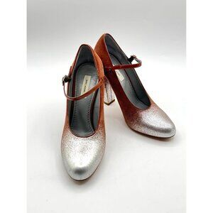 Marc Jacobs Suede Metallic Mary Jane Women Heels Size 37.5 EU